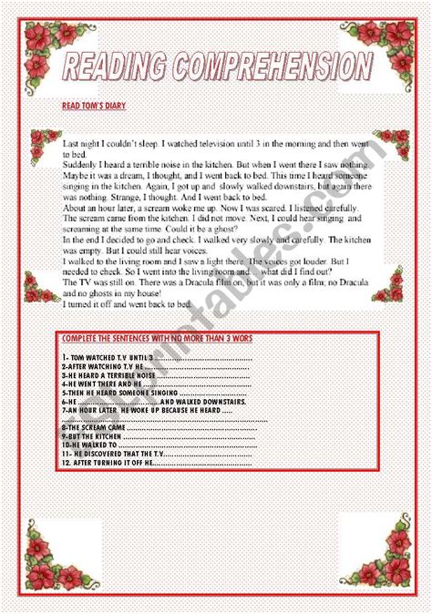 Reading Comprehension Past Simple