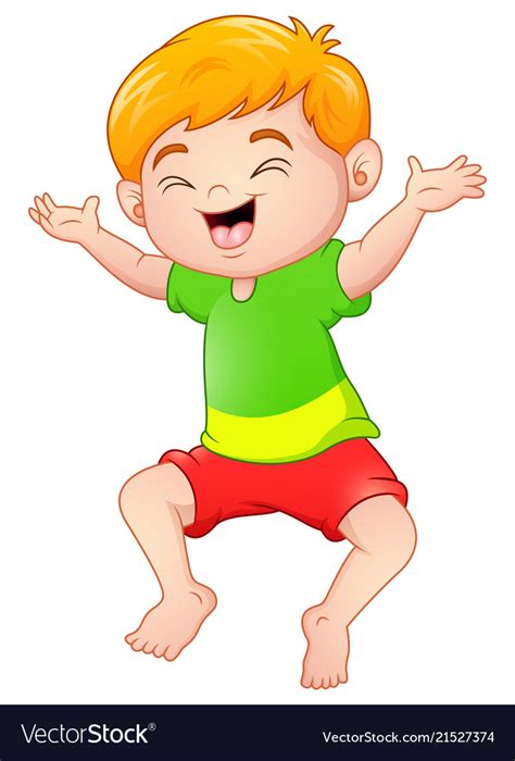 Happy Boy Cartoon Royalty Free Vector Image Vectorstock