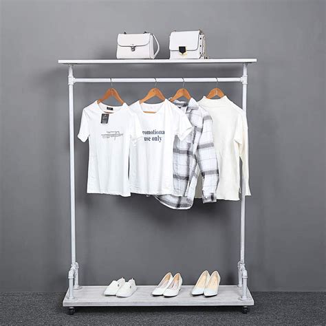 Buy Sujin Industrial Pipe Clothing Rack Wood Clothing Racks On Wheels