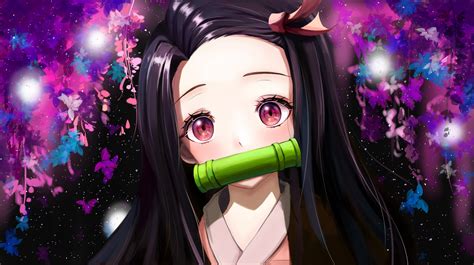 Kamado Nezuko Anime Bamboo Kimetsu No Yaiba Anime Girls Wallpaper