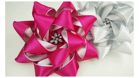 DIY Satin ribbon flower bouquet  How to make ribbon rose bouquet