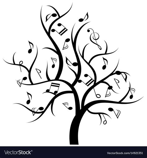 Musical Tree With Music Notes Royalty Free Vector Image