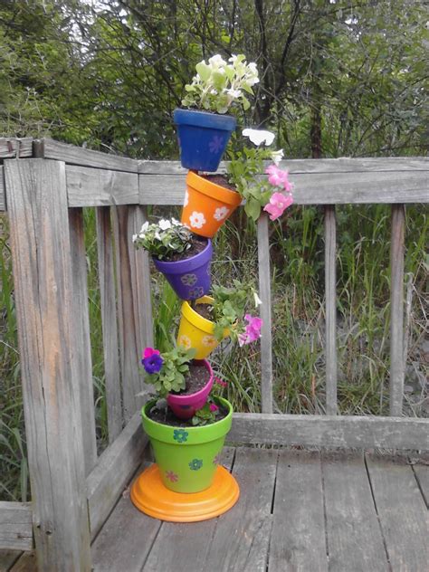My Diy Instructions For A Tipsy Plant Tower Diy Flower Pots Flower