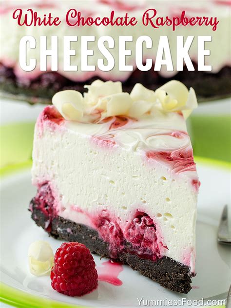 Pour in one third of the raspberry filling and, using a small spatula, dip in and swirl around the filling. No Bake White Chocolate Raspberry Cheesecake - Recipe from Yummiest Food Cookbook