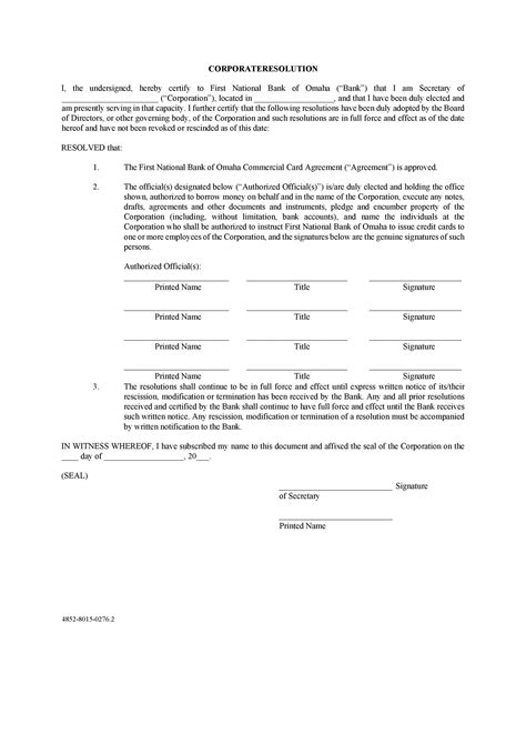 37 Printable Corporate Resolution Forms Templatelab