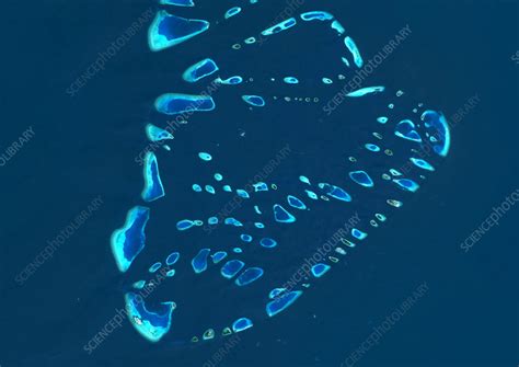 South Maalhosmadulu Atoll Maldives Satellite Image Stock Image