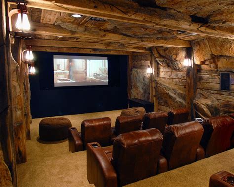 Miners Home Theaters Rustic Home Theater Cleveland By Man Caves