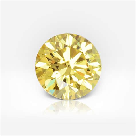 Natural 070 Carat Fancy Vivid Yellow Vs2 Round Shape Diamond Gia For
