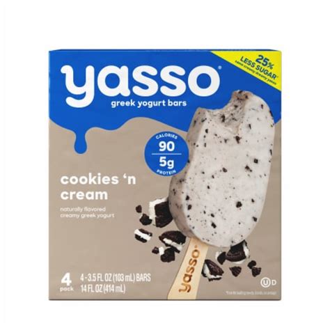 Yasso Cookies And Cream Frozen Greek Yogurt Bars 4 Ct Kroger