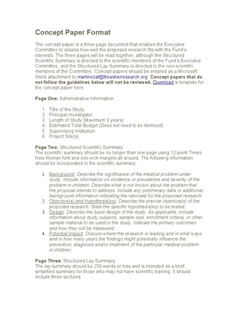 2 explaining how your concept works. Concept Paper Format | Hypothesis | Goal