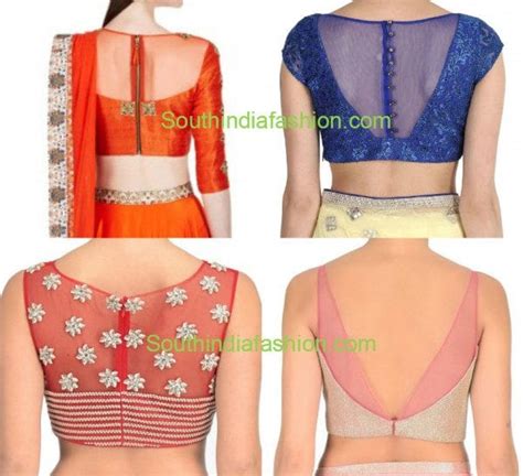 Sheer Back Neck Blouse Designs South India Fashion