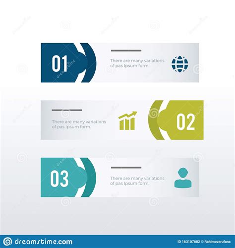 Three Horizontal Infographic Template Design Business Concept