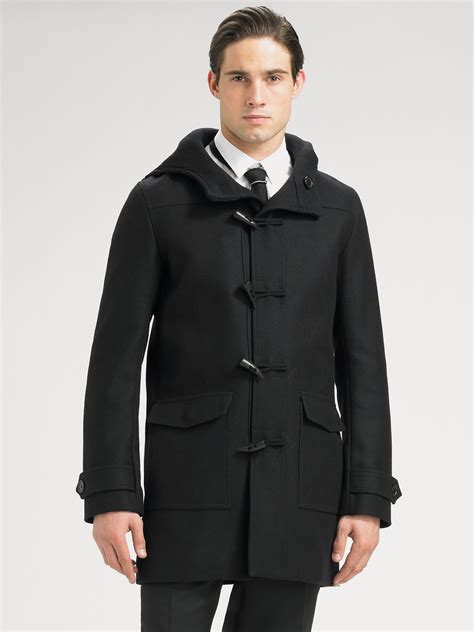 dior homme wool duffel coat in black for men lyst