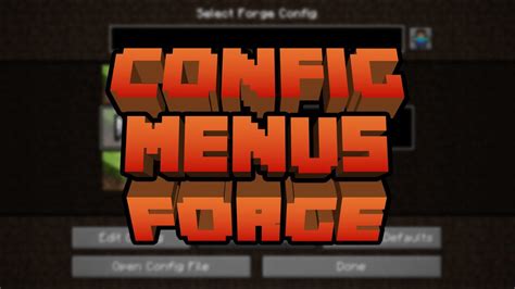 Config Menus For Forge Mod 1182 1171 Editing Config Files In