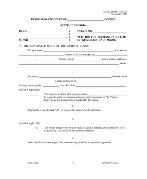 Newsroom.lowes we recommend that your. Child Custody Letter Template Awesome Guardianship forms 9 ...
