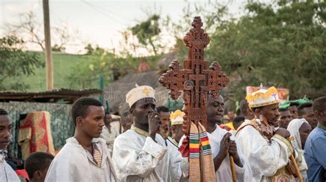 Unidentified Ethiopian People Celebrating The Meskel Festival In