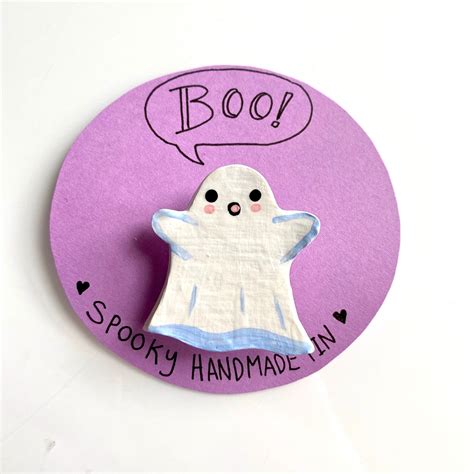 Spooky Cute Ghost Pins Handmade Of Polymer Clay Etsy