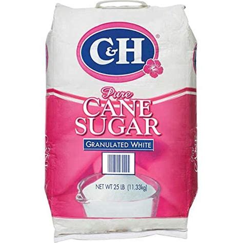 Candh Pure Cane Granulated White Sugar 25 Pound Bags