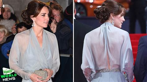 Kate Middleton Braless At Spectre World Premiere In Jenny Packham Gown Youtube