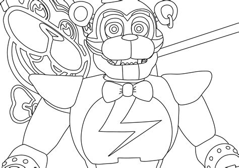 A4 Digital Downloadable Adult Colouring Page Five Nights At Freddy’s Freddy Fasbear Security Breach