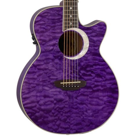 Disc Luna Fauna Eclipse Folk Electro Acoustic Guitar Trans Purple At