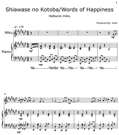Shiawase No Kotobawords Of Happiness Sheet Music For Oboe Piano
