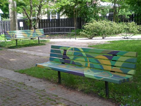 Painted These Park Benches By The Library Panchine