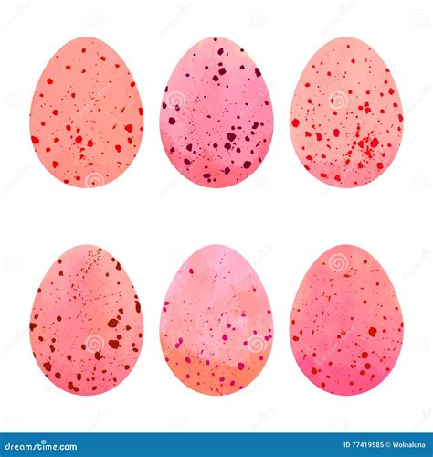 Watercolor Easter Eggs Set Stock Vector Illustration Of Bright