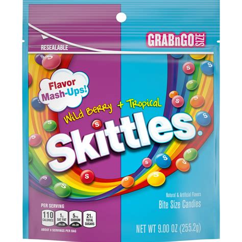 Skittles Wild Berry And Tropical Flavor Mash Ups Chewy Candy 9 Oz
