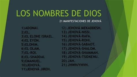 Nombres De Dios En La Biblia Y Su Significado