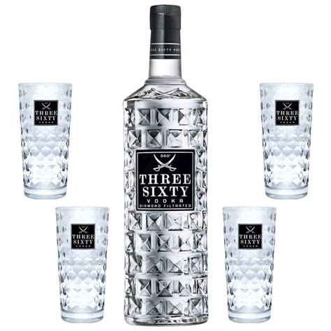 Three Sixty Vodka 3 Lt Inklusive 4 Gläser Im Geschenkskarton Ogo Getränke