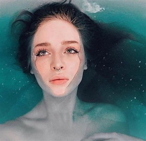 Person Floating Underwater Drawing