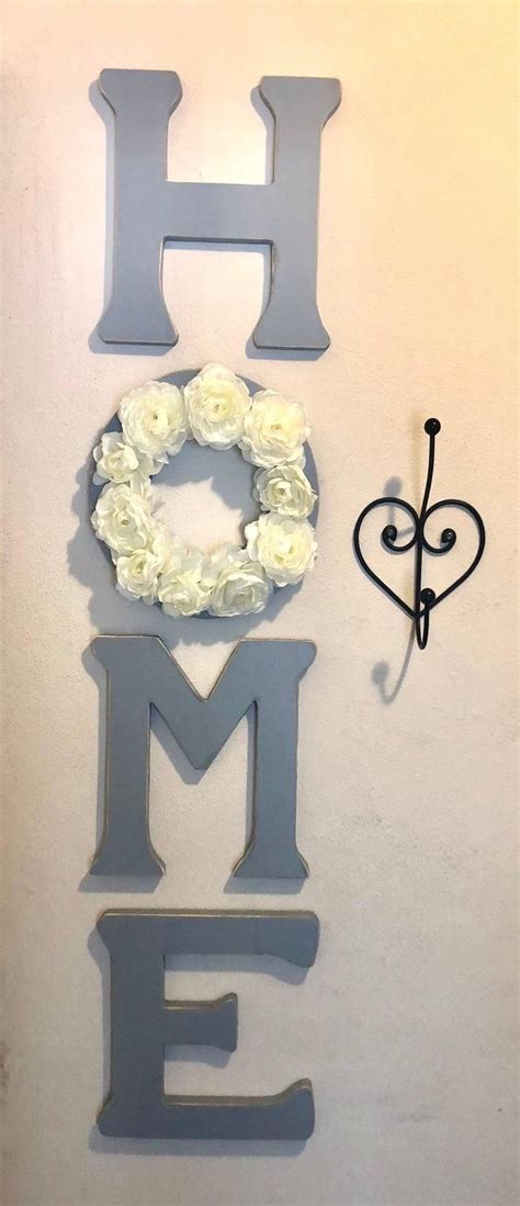Home Letter With Wreath Home Sign With Wreath Home Letter Sign Home