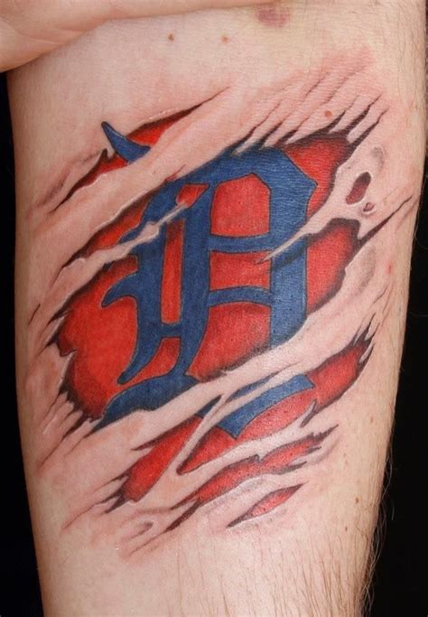 Detroit Tigers D Tattoo By Tom Salwoski Of Chromatattoo Michigan