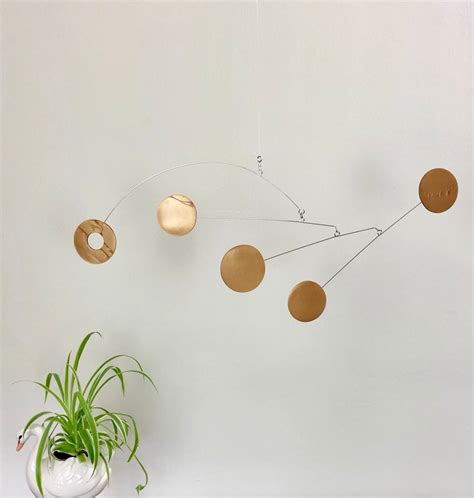 Gold Hanging Mobile Kinetic Mobile Art Mobile Modern Mobile Mid