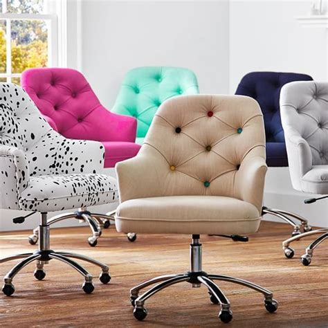 Sometimes, finding the best things for them with their interest and fun is hard for some parents. Twill Tufted Swivel Desk Chair | Tufted desk chair, Home ...