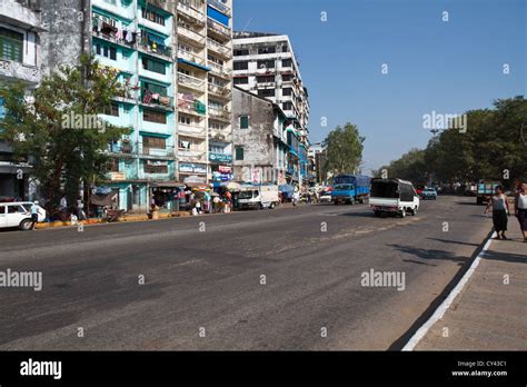 Typical Street View In Rangoon Myanmar Stock Photo Alamy