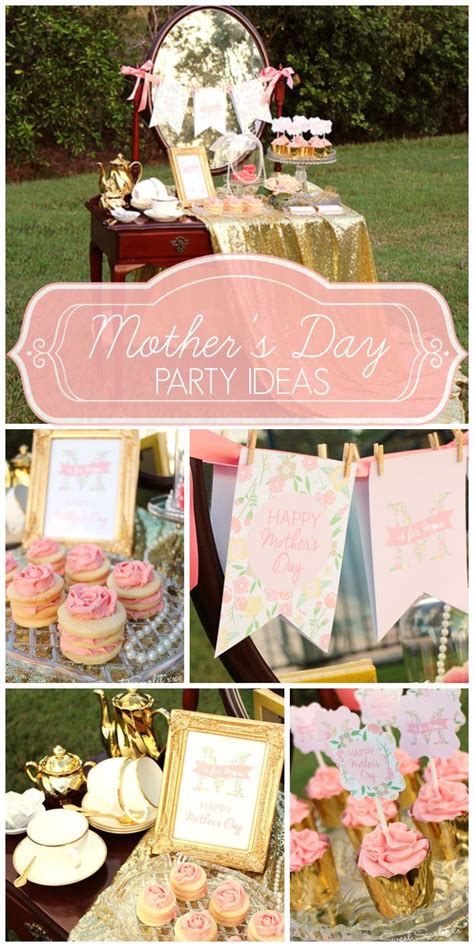 this mother s day high tea party features a vintage dessert table see more party ideas at