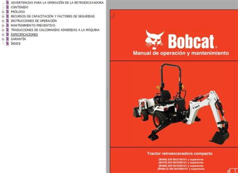 Bobcat Compact Backhoe Tractor Bh66 Bh76 Bh86 Bh86 5 Operation