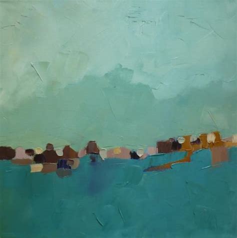Abstract Landscape Oil Painting Turquoise Green Blue