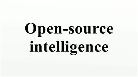 Open Source Intelligence Youtube