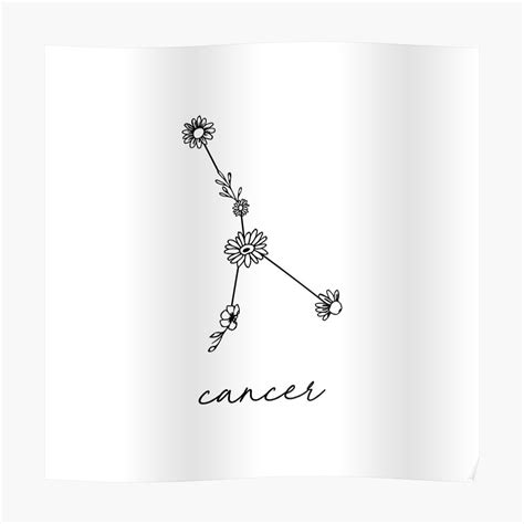 Cancer Zodiac Wildflower Constellation Sticker By Aterkaderk Cancer