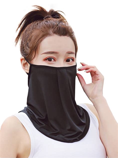 Women Ice Silk Sun Proof Face Mask Neck Shield Gaiter Scarf Breathable