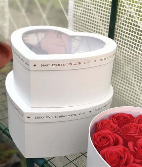 Heart Shaped Flower Box With Transparent Lid Paper Packaging China