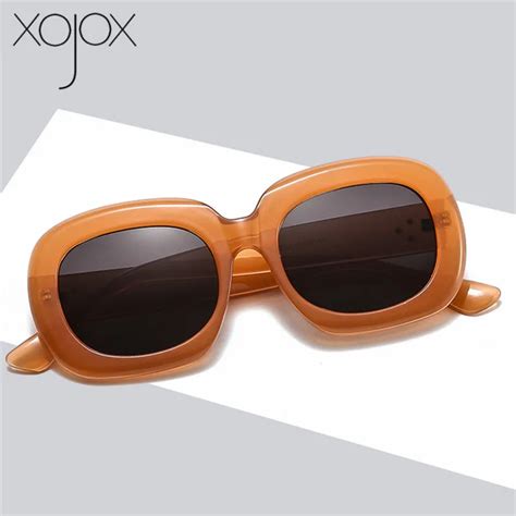 Xojox Oval Sonnenbrille Frauen Männer 2020 Marke Deisgner Dicken Rand Vintage Sonnenbrille Damen