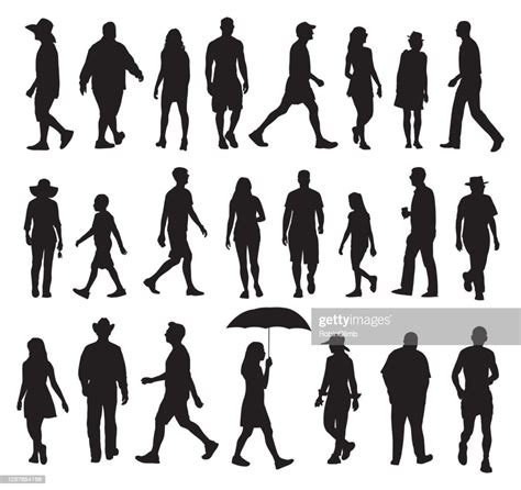 People Walking Silhouettes High Res Vector Graphic Getty Images