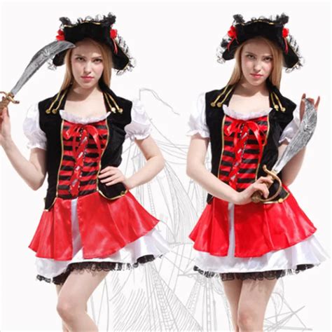 2018 new plus szie halloween pirate costume high quality adult women red sexy matador pirate