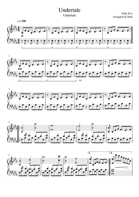Undertale Undertale Piano Sheet Music For Piano Lagudankuncinya