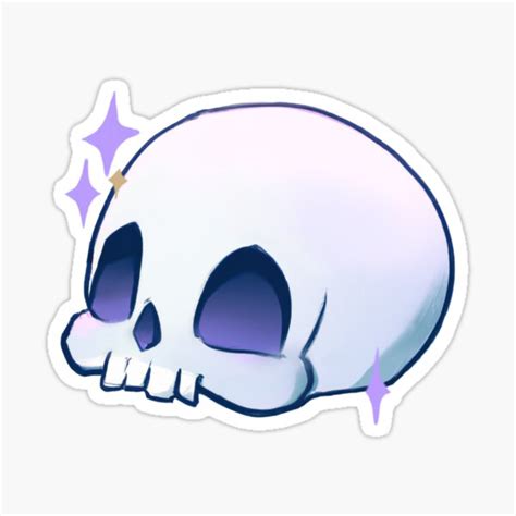 Cute Skull Sticker For Sale By Hanlyeon Redbubble