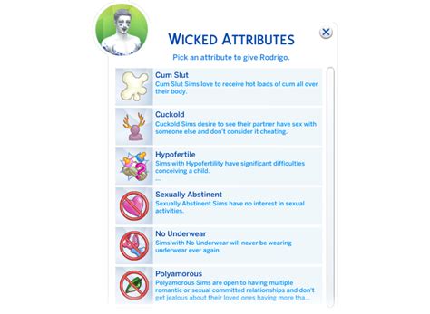i need the wicked whims traits help please technical support wickedwhims loverslab